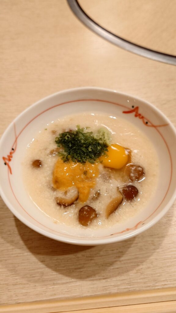 生うに、滑子、鶉玉子、吸とろろ