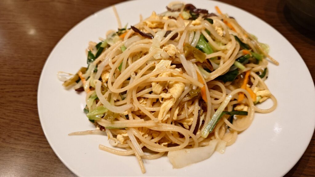 伊太利麺の中華風炒め