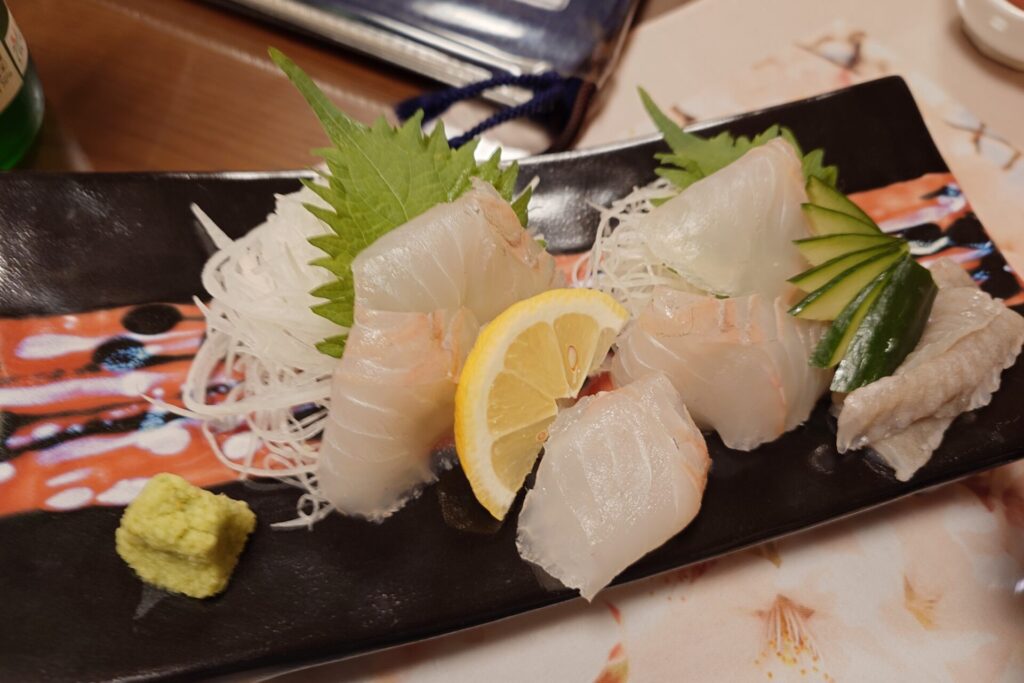 大船渡産天然平目の刺身